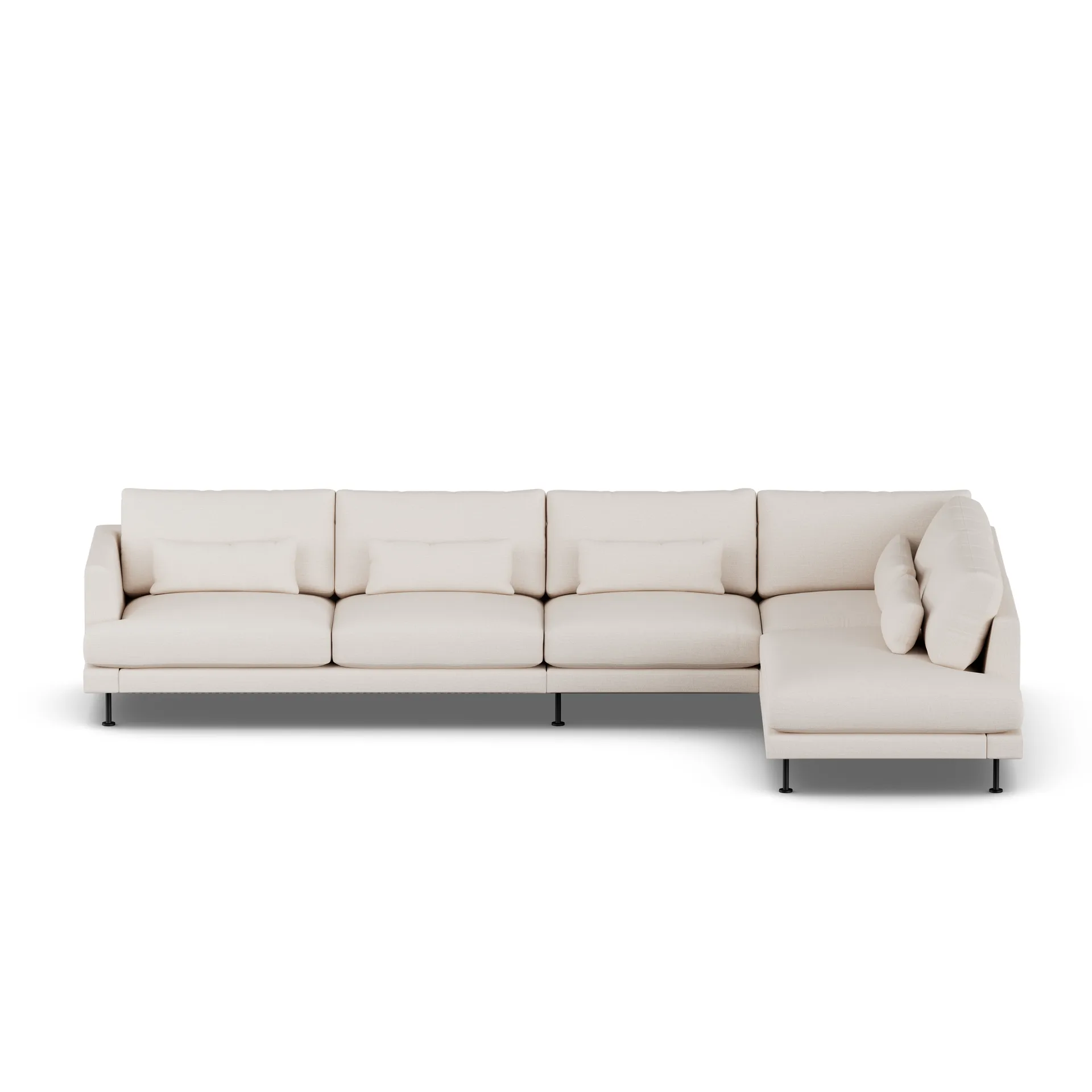 Bredhult sofa, Same Off White 6671-sort stål, 4-pers. B1 1898