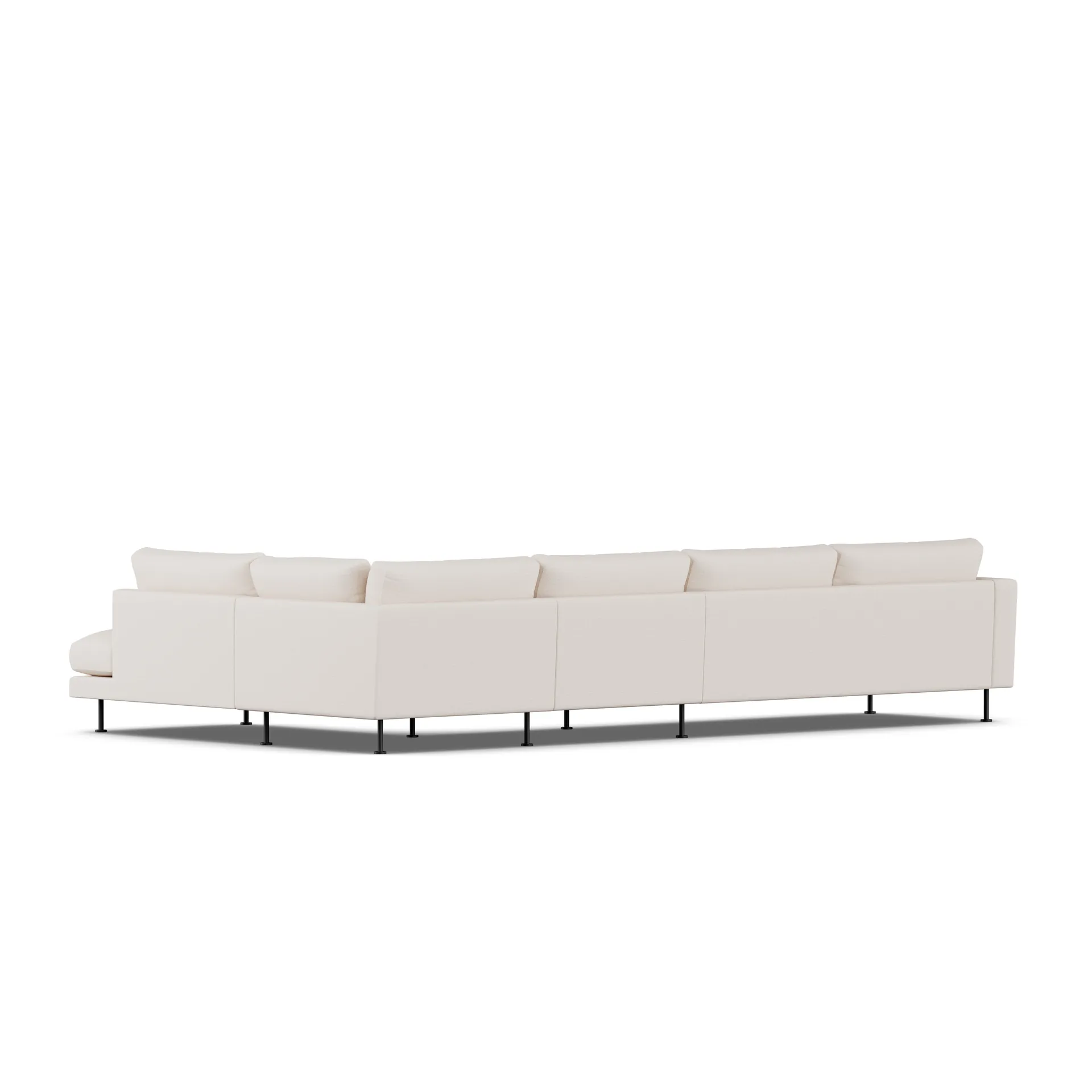 Bredhult sofa, Same Off White 6671-sort stål, 4-pers. B1 1898