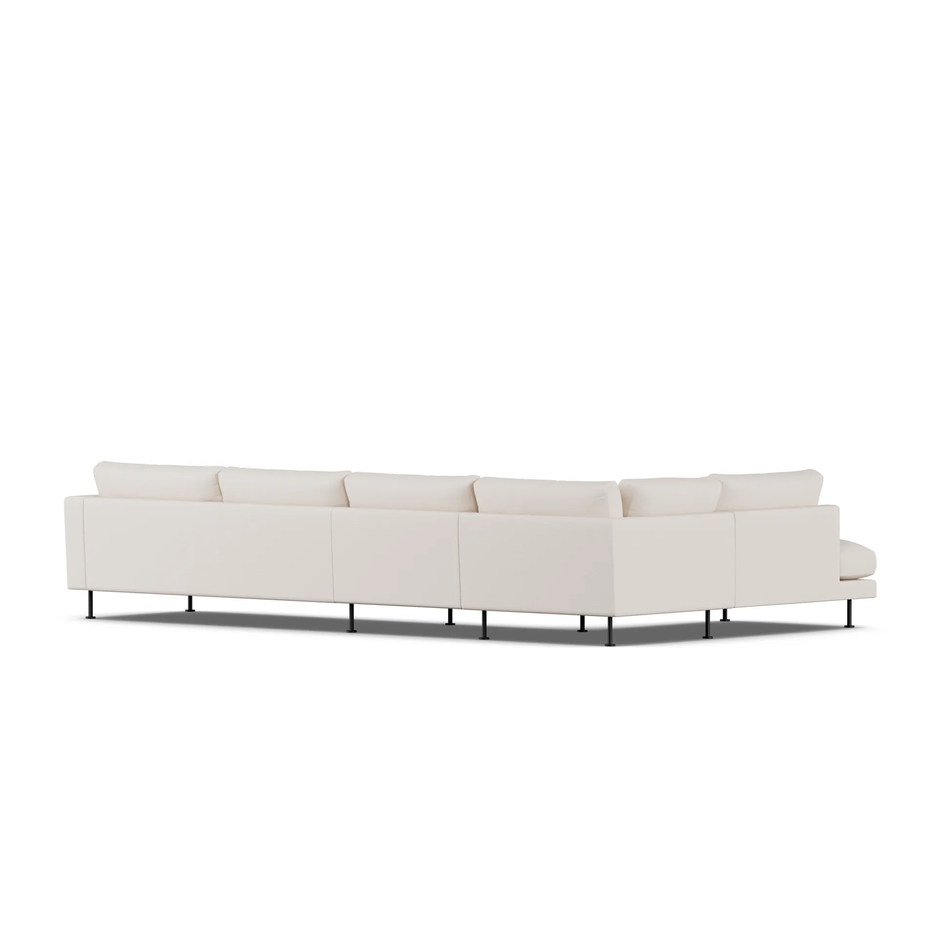 Bredhult sofa, Same Off White 6671-sort stål, 4-pers. B2 1898