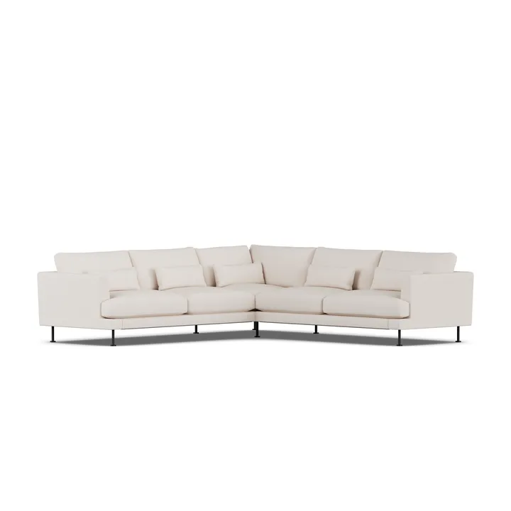 Bredhult sofa - Same Off White 6671-sort stål, hjørnesofa F - 1898