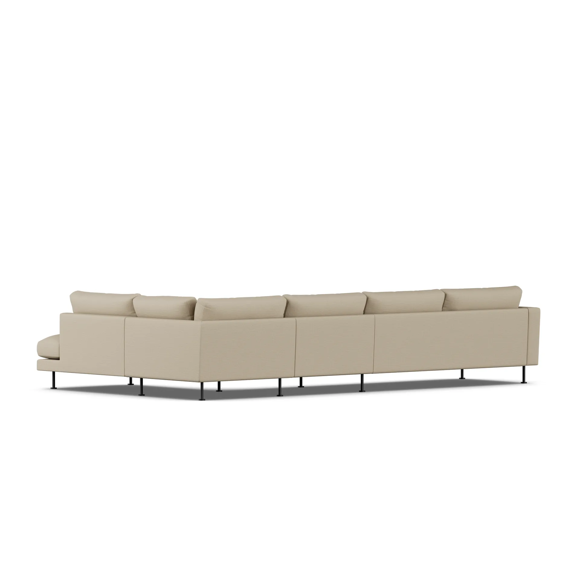 Bredhult sofa, Same Sand 6672-sort stål, 4-pers. B1 1898