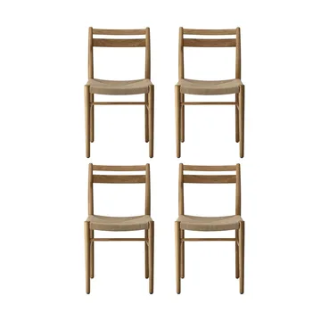 Fridhem spisebordsstol, Lakeret eg-naturflet, 4 stk. - 1898