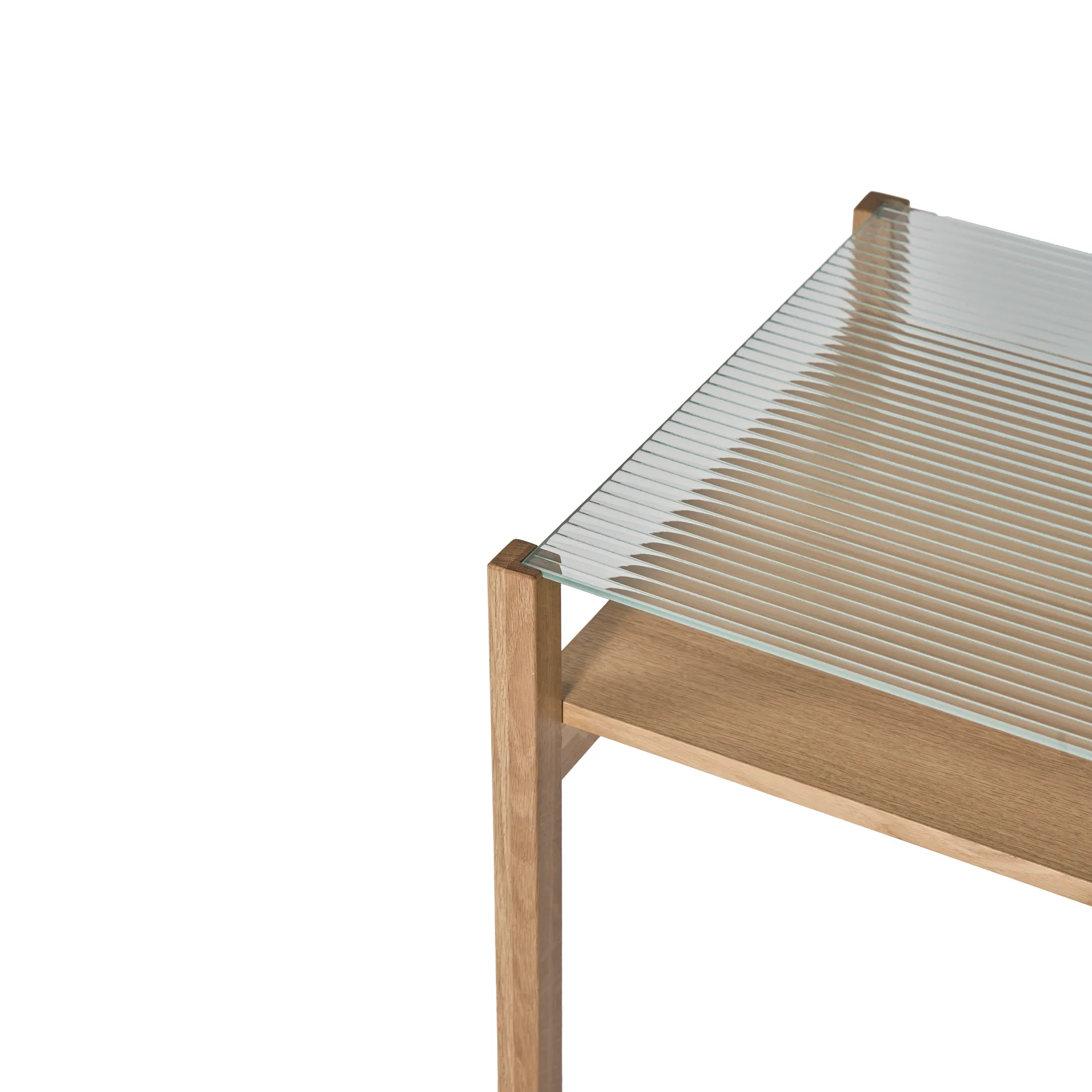 Lid sofabord, Hvidpigmenteret eg-glas, 125x50 cm 1898