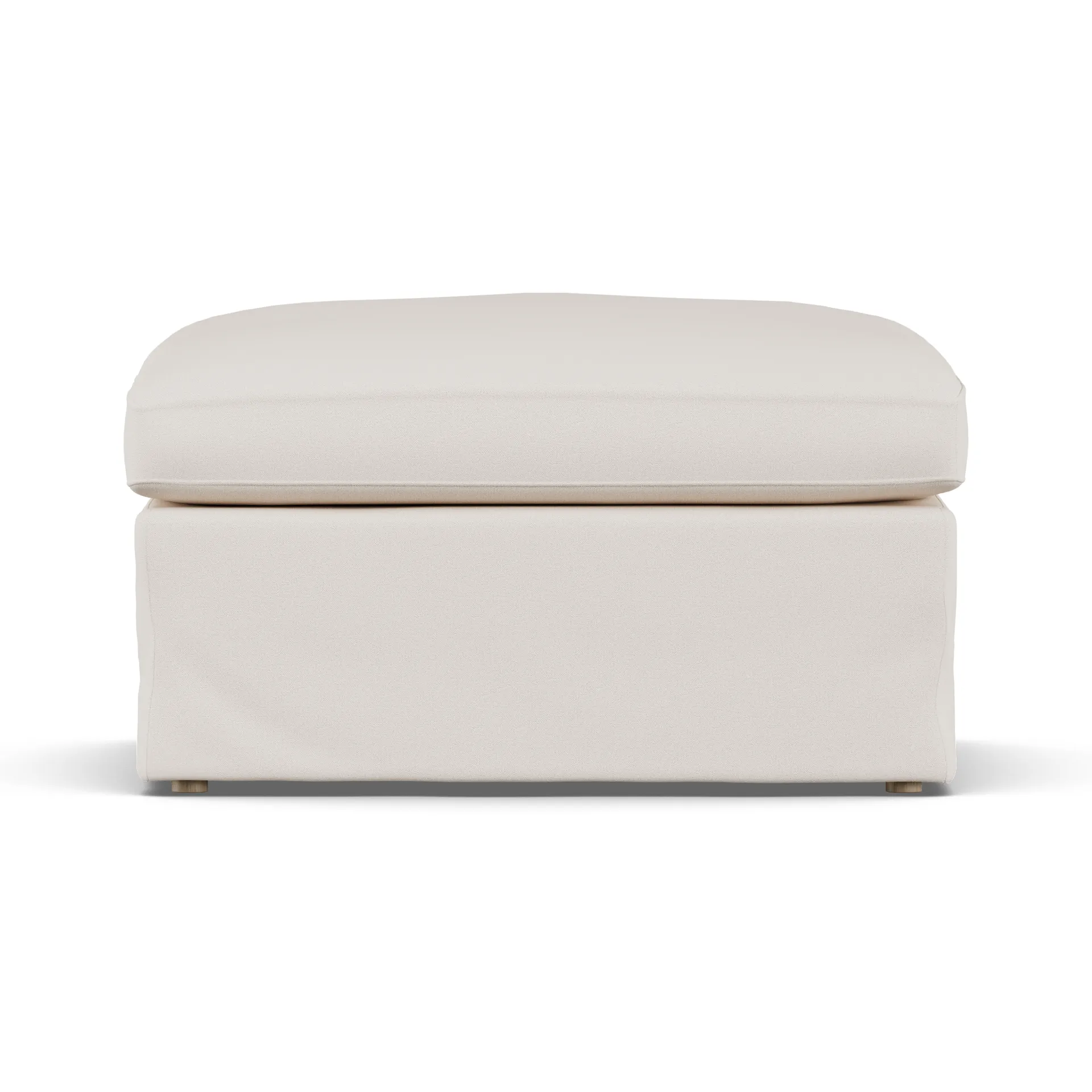 Linnevik fodskammel, Caleido Beige 9600-hvidolieret eg, med skørt 1898