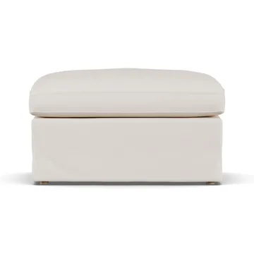 Linnevik fodskammel - Caleido Beige 9600-hvidolieret eg, med skørt - 1898