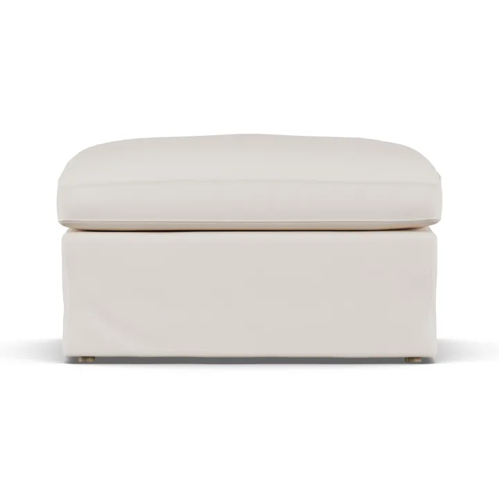 Linnevik fodskammel - Caleido Beige 9600-hvidolieret eg, med skørt - 1898