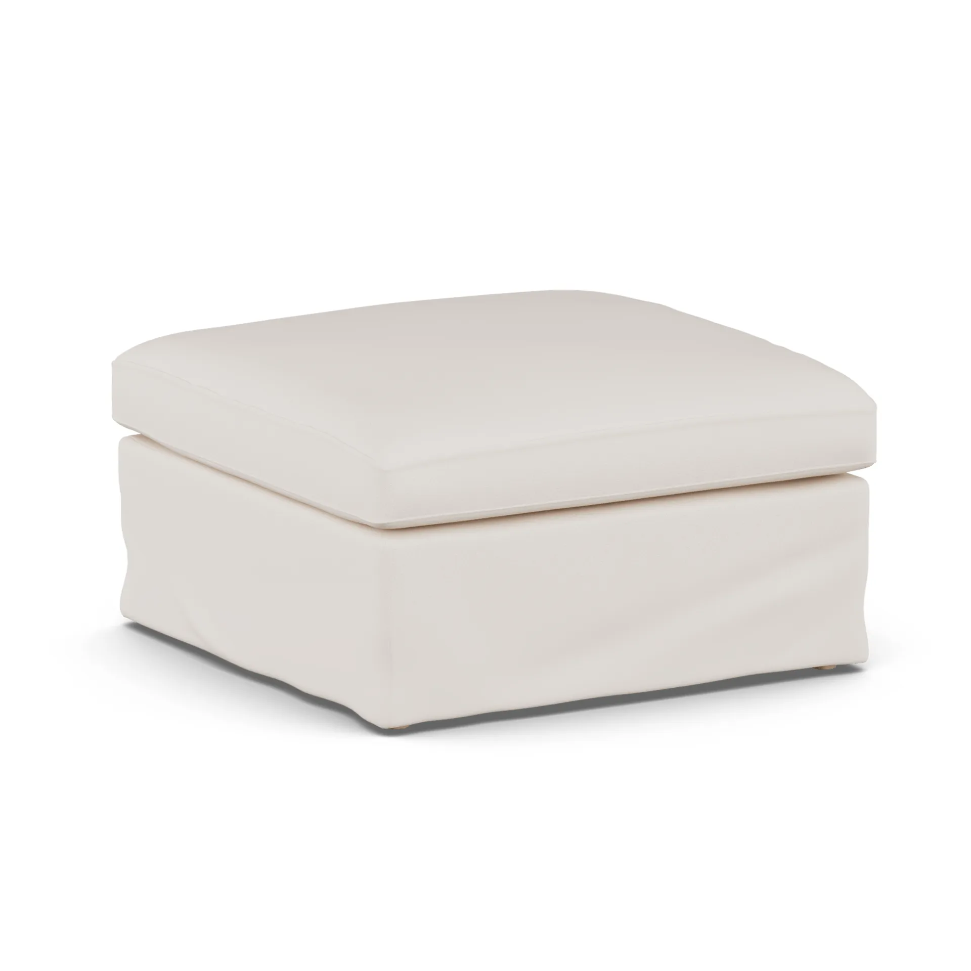 Linnevik fodskammel, Caleido Beige 9600-hvidolieret eg, med skørt 1898