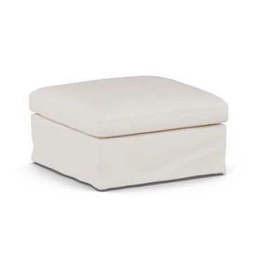 Linnevik fodskammel - Caleido Beige 9600-hvidolieret eg, med skørt - 1898
