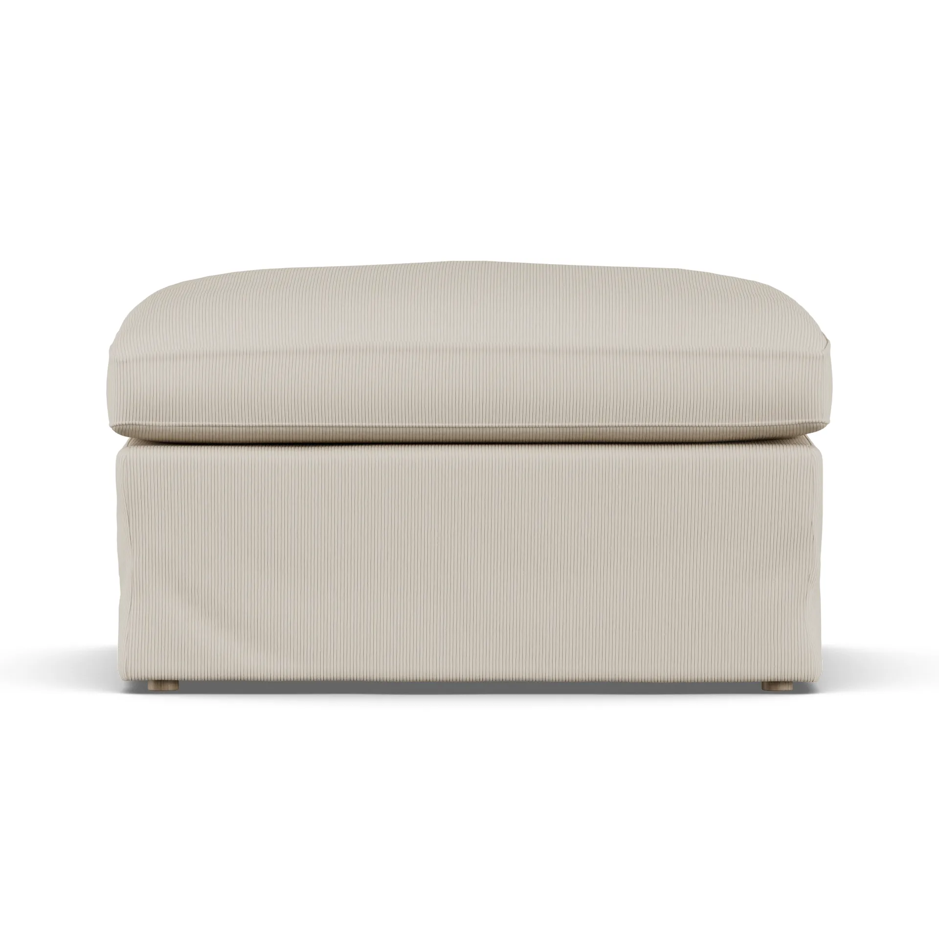 Linnevik fodskammel, Jump Beige 1956-hvidolieret eg, med skørt 1898