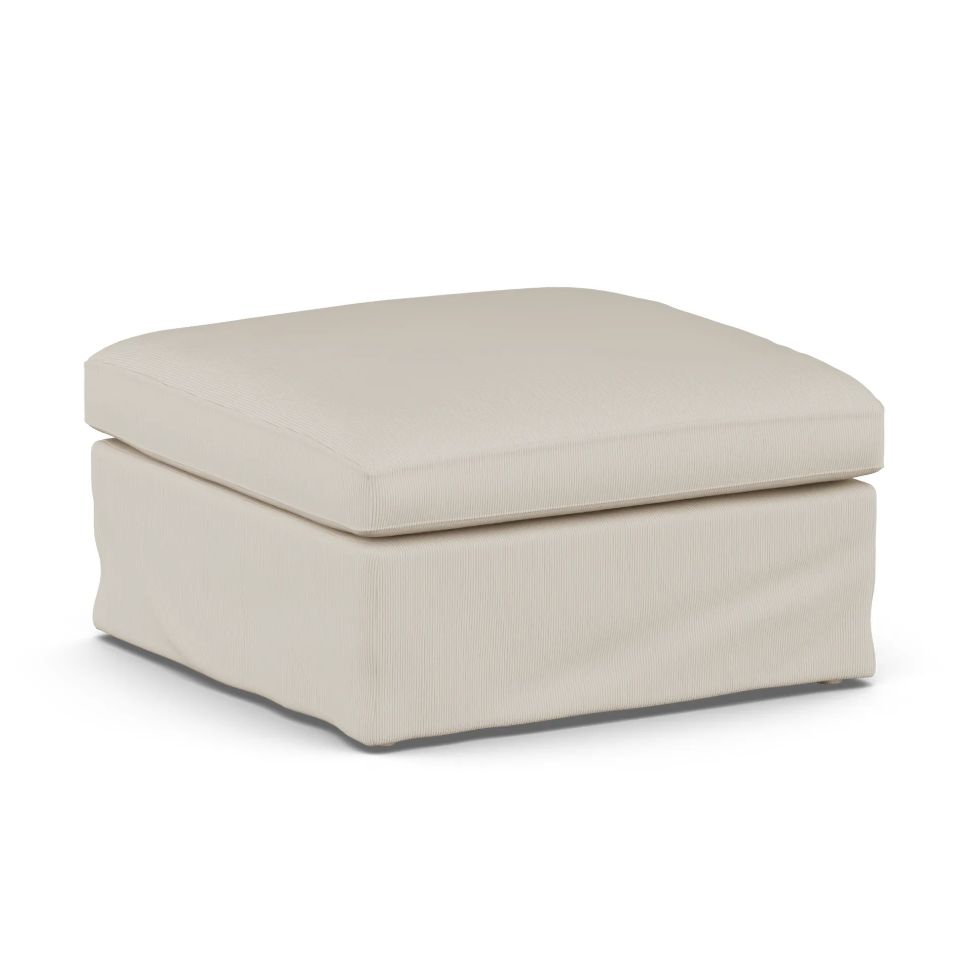 Linnevik fodskammel, Jump Beige 1956-hvidolieret eg, med skørt 1898