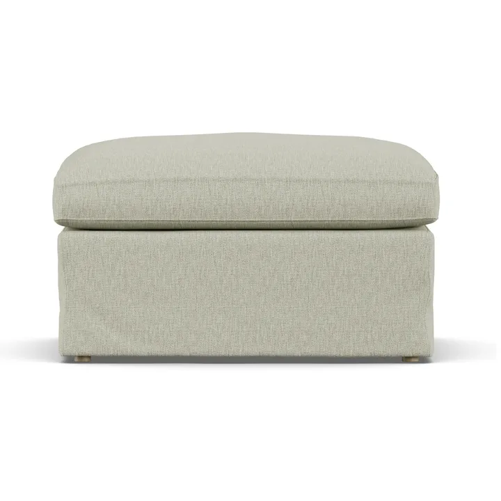 Linnevik fodskammel - Luiza Beige 3981-hvidolieret eg, med skørt - 1898
