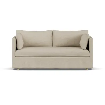 Linnevik sofa - Bern beige 0341-hvidolieret eg, 2-pers., med skørt - 1898