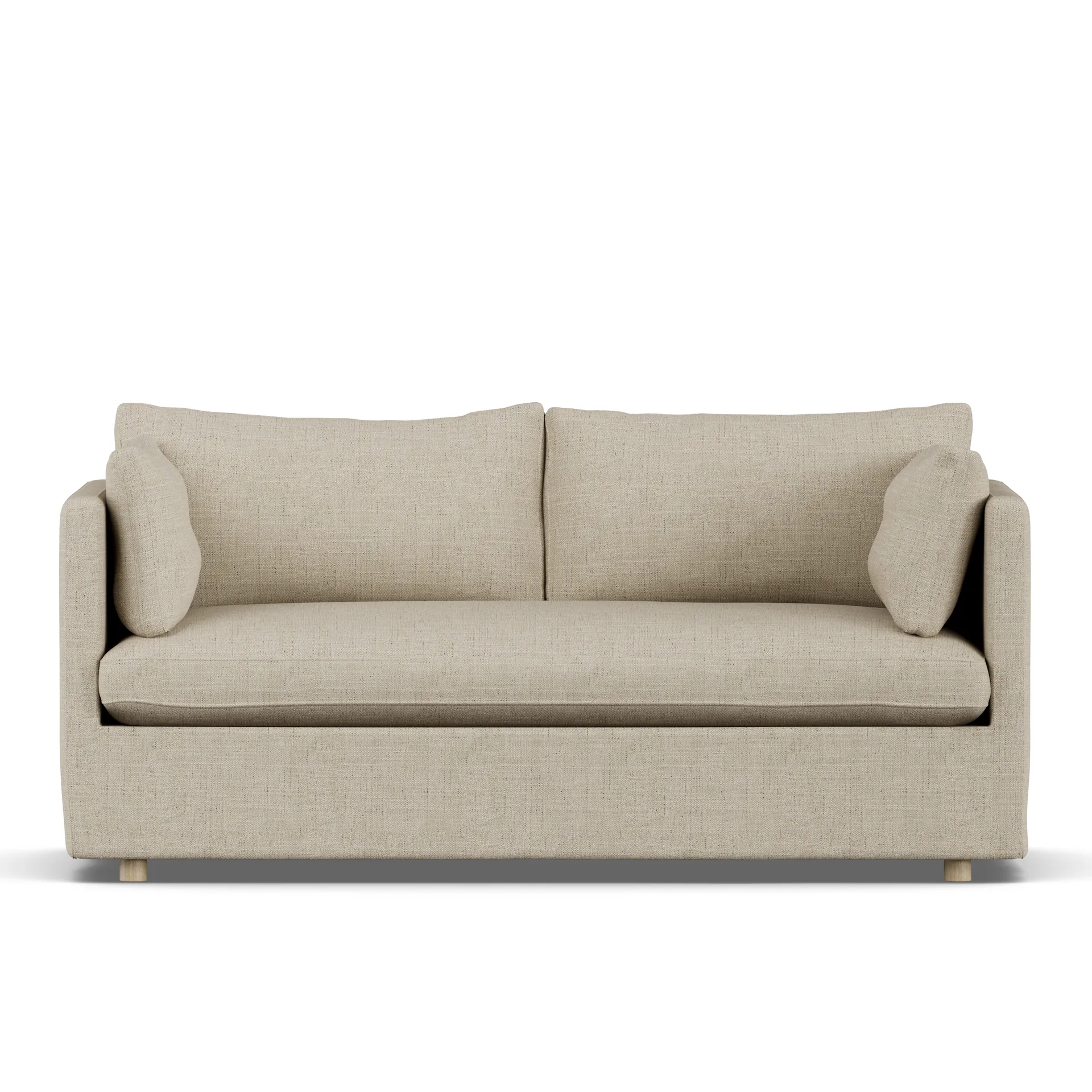 Linnevik sofa, Bern beige 0341-hvidolieret eg, 2-pers., med skørt 1898
