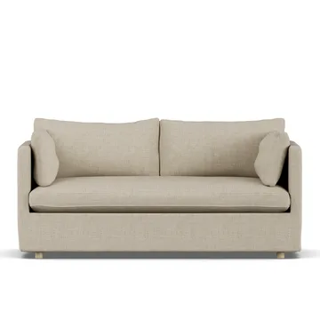 Linnevik sofa - Bern beige 0341-hvidolieret eg, 2-pers., med skørt - 1898