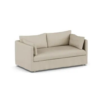 Linnevik sofa - Bern beige 0341-hvidolieret eg, 2-pers., med skørt - 1898