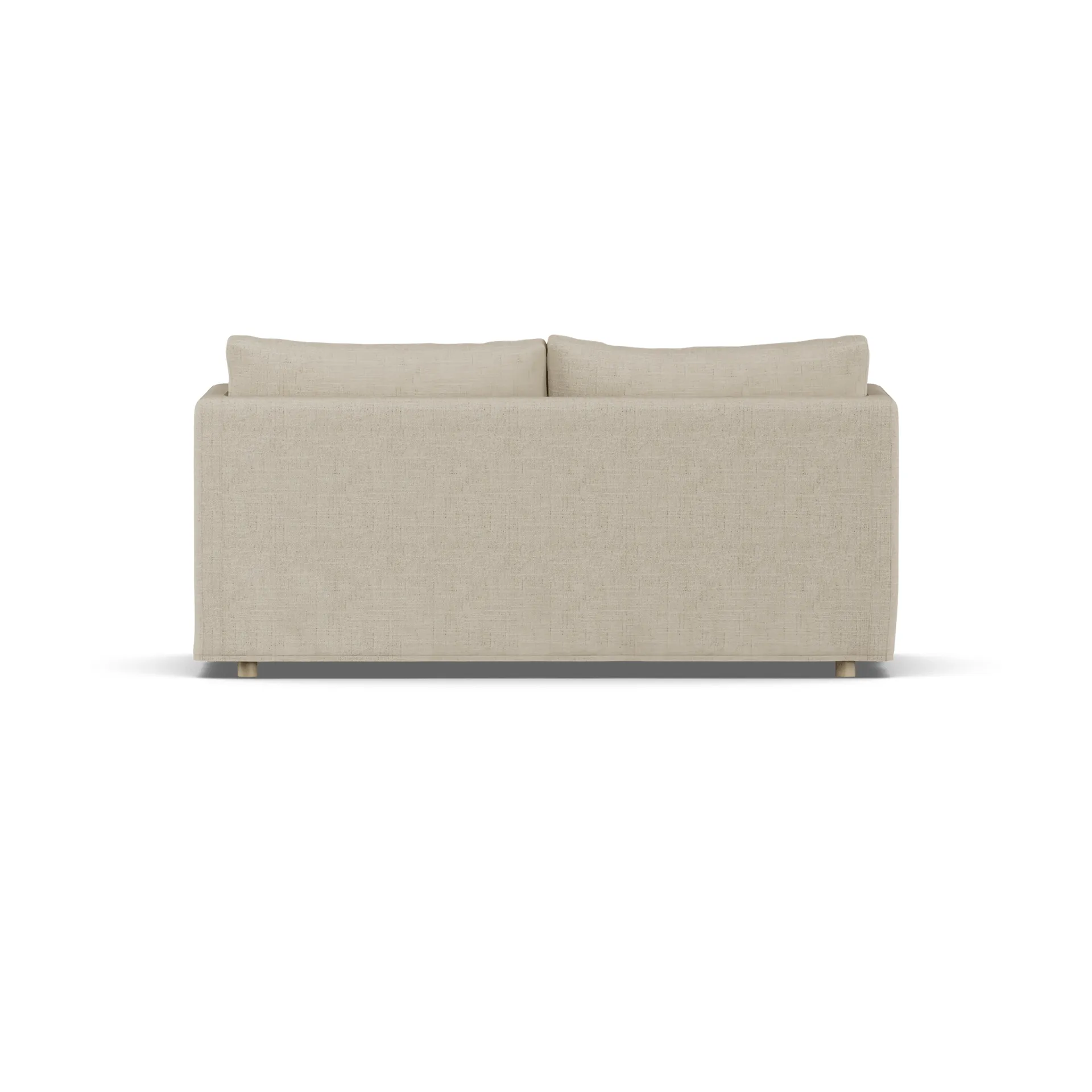 Linnevik sofa, Bern beige 0341-hvidolieret eg, 2-pers., med skørt 1898