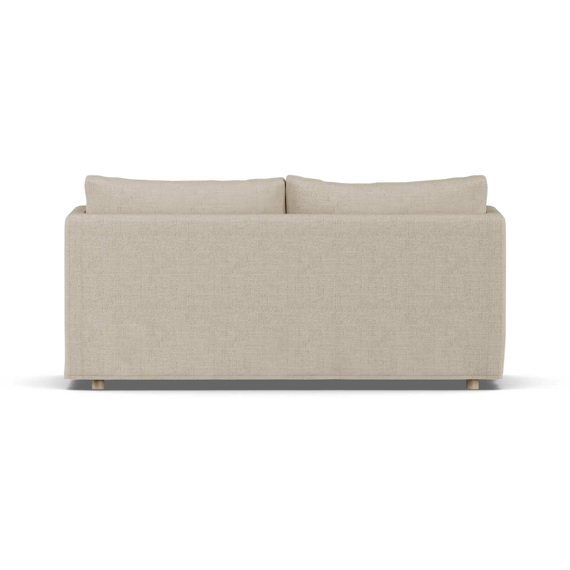 Linnevik sofa, Bern beige 0341-hvidolieret eg, 2-pers., med skørt 1898
