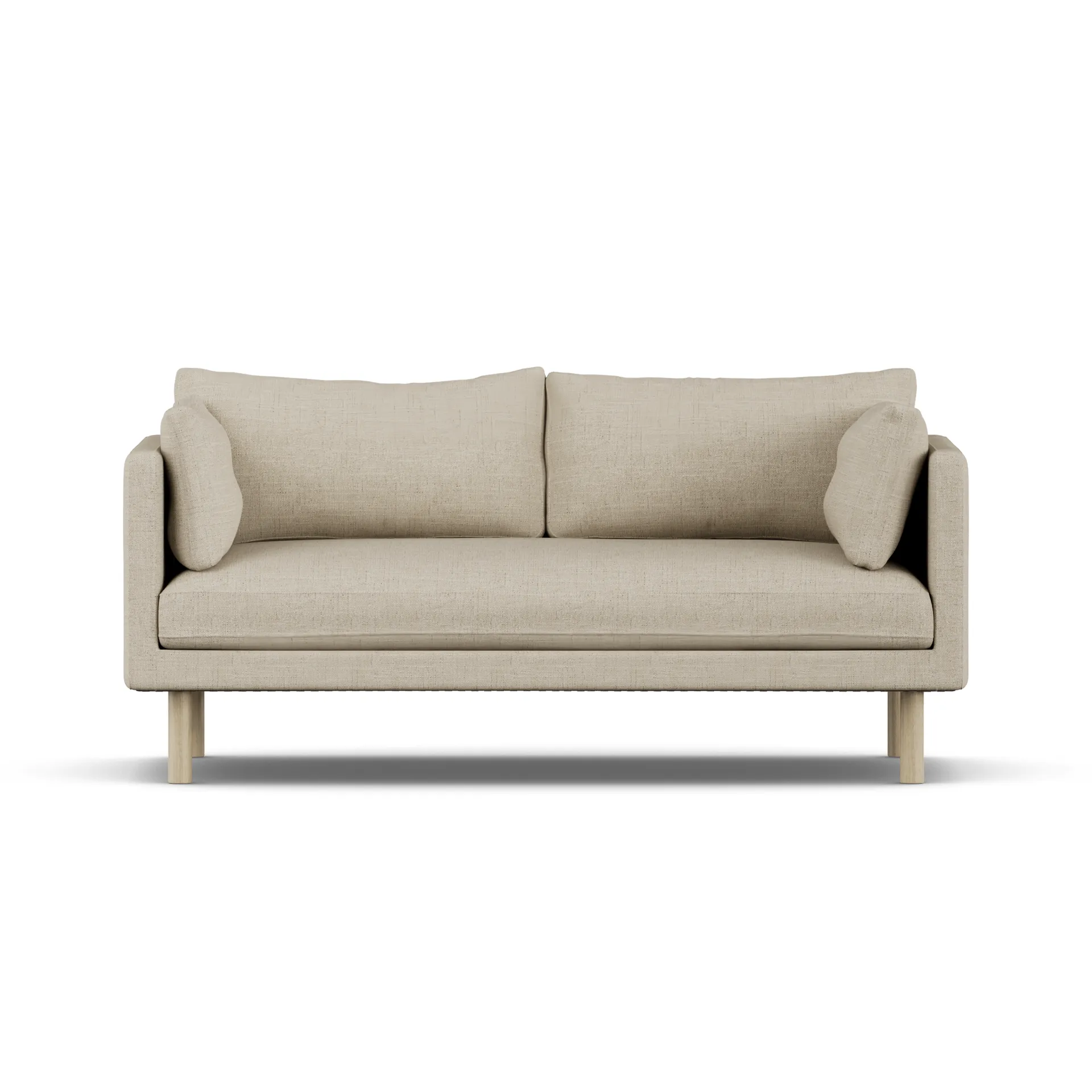 Linnevik sofa, Bern Beige 0341-hvidolieret eg, 2-pers., uden skørt 1898