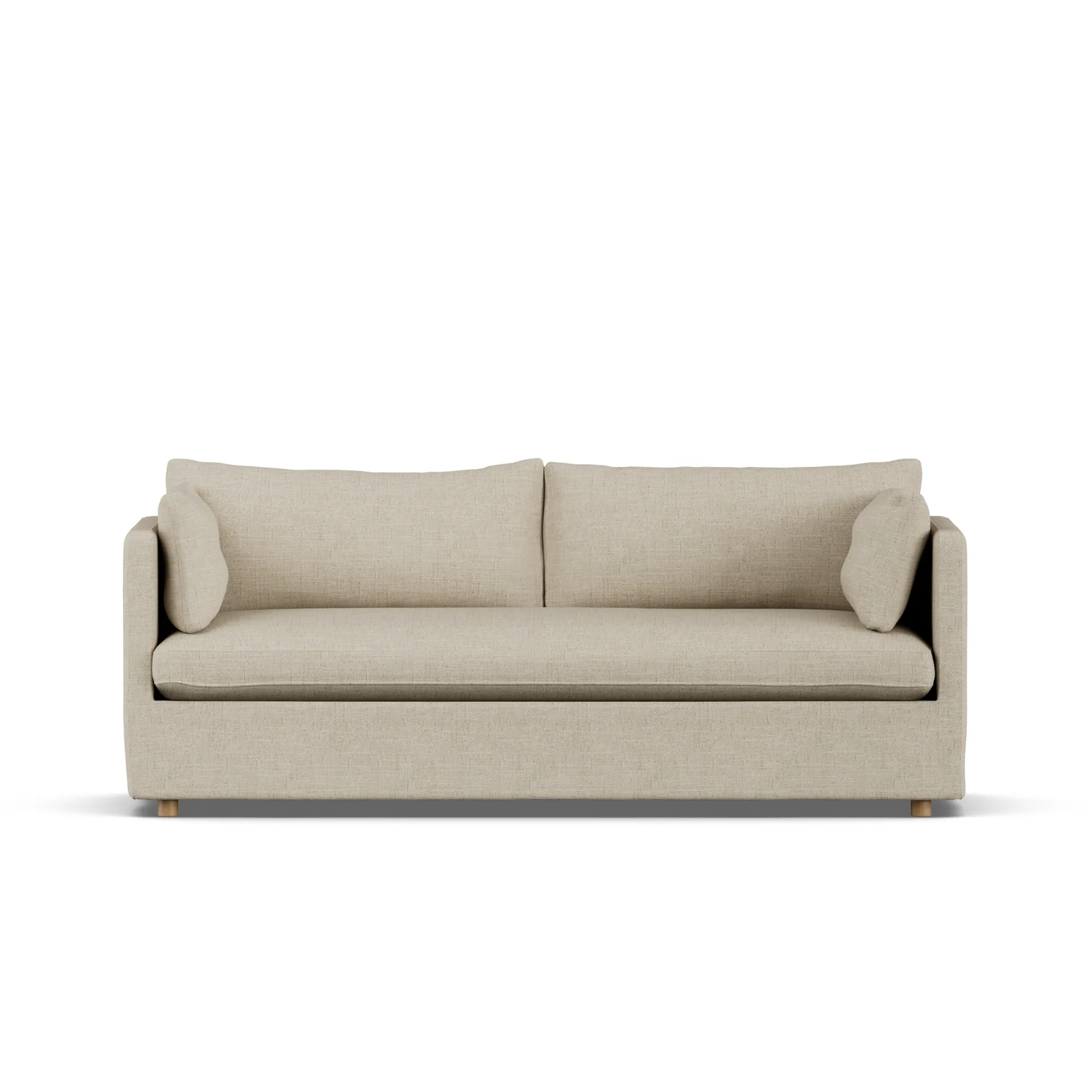 Linnevik sofa, Bern Beige 0341-hvidolieret eg, 3-pers., med skørt 1898