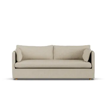 Linnevik sofa - Bern Beige 0341-hvidolieret eg, 3-pers., med skørt - 1898