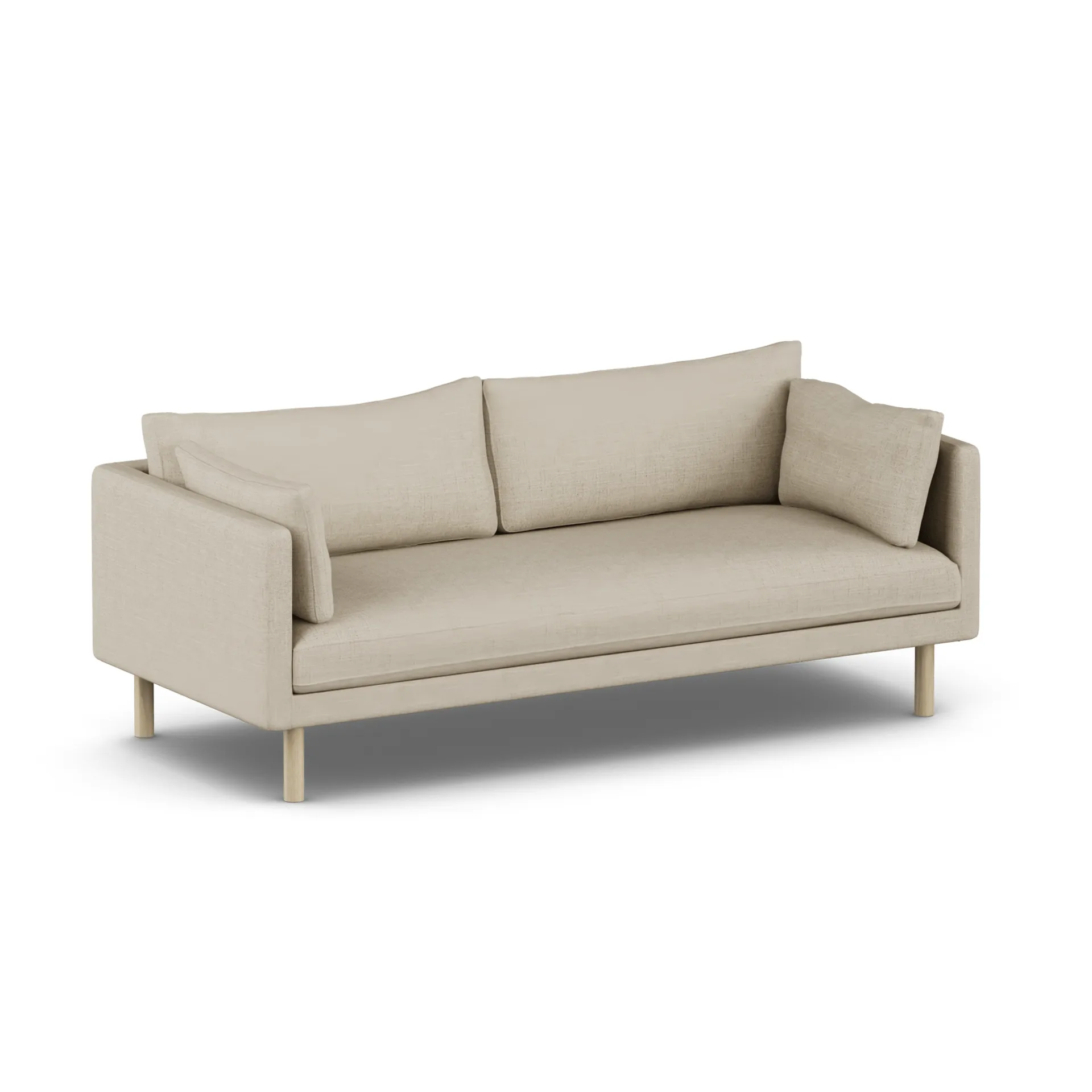 Linnevik sofa, Bern Beige 0341-hvidolieret eg, 3-pers., uden skørt 1898