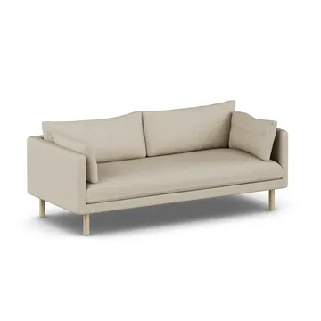 Linnevik sofa - Bern Beige 0341-hvidolieret eg, 3-pers., uden skørt - 1898
