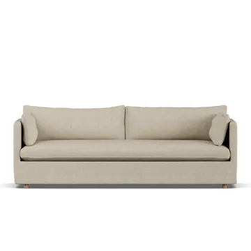 Linnevik sofa - Bern beige 0341-hvidolieret eg, 4-pers., med skørt - 1898