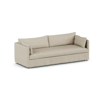 Linnevik sofa - Bern beige 0341-hvidolieret eg, 4-pers., med skørt - 1898