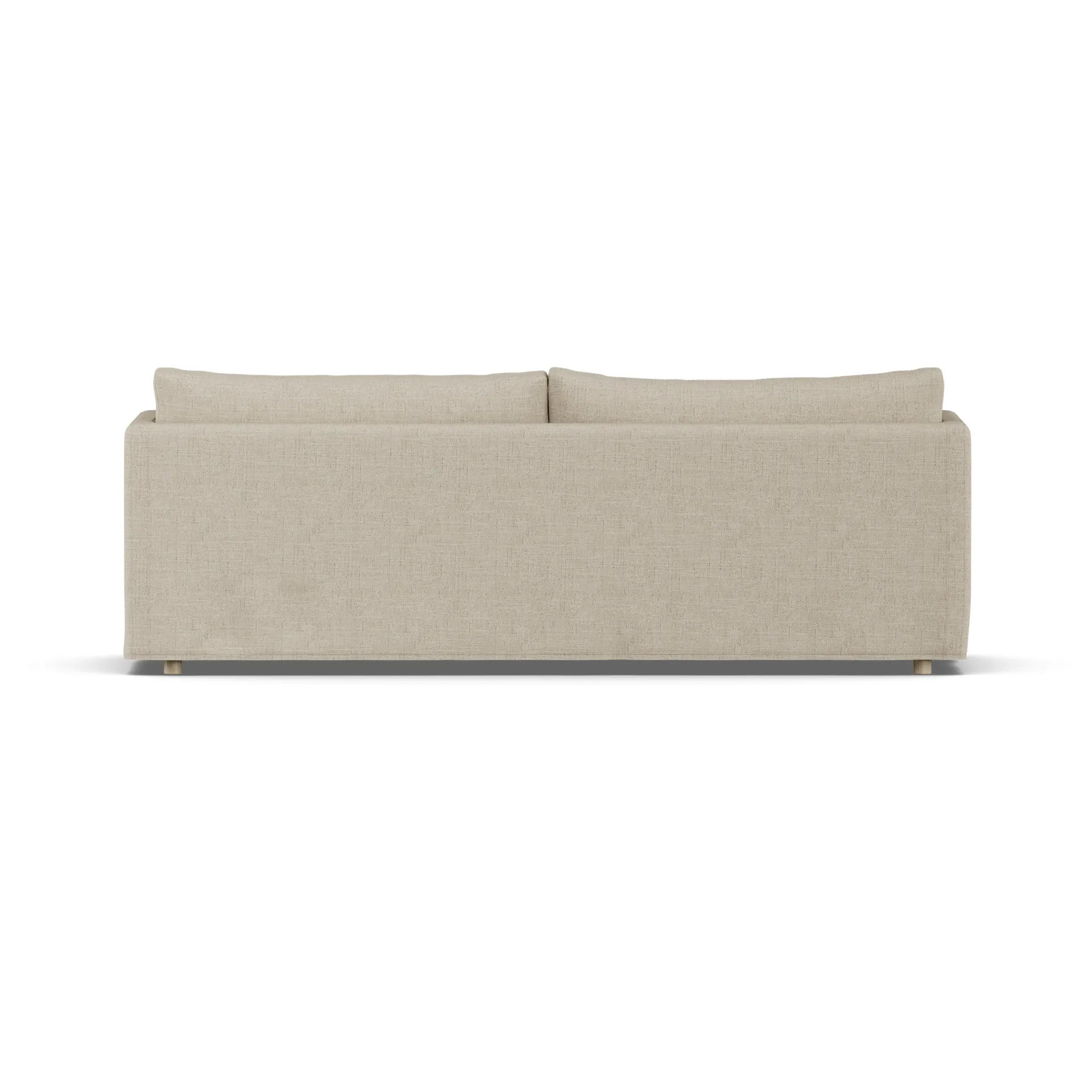 Linnevik sofa, Bern beige 0341-hvidolieret eg, 4-pers., med skørt 1898