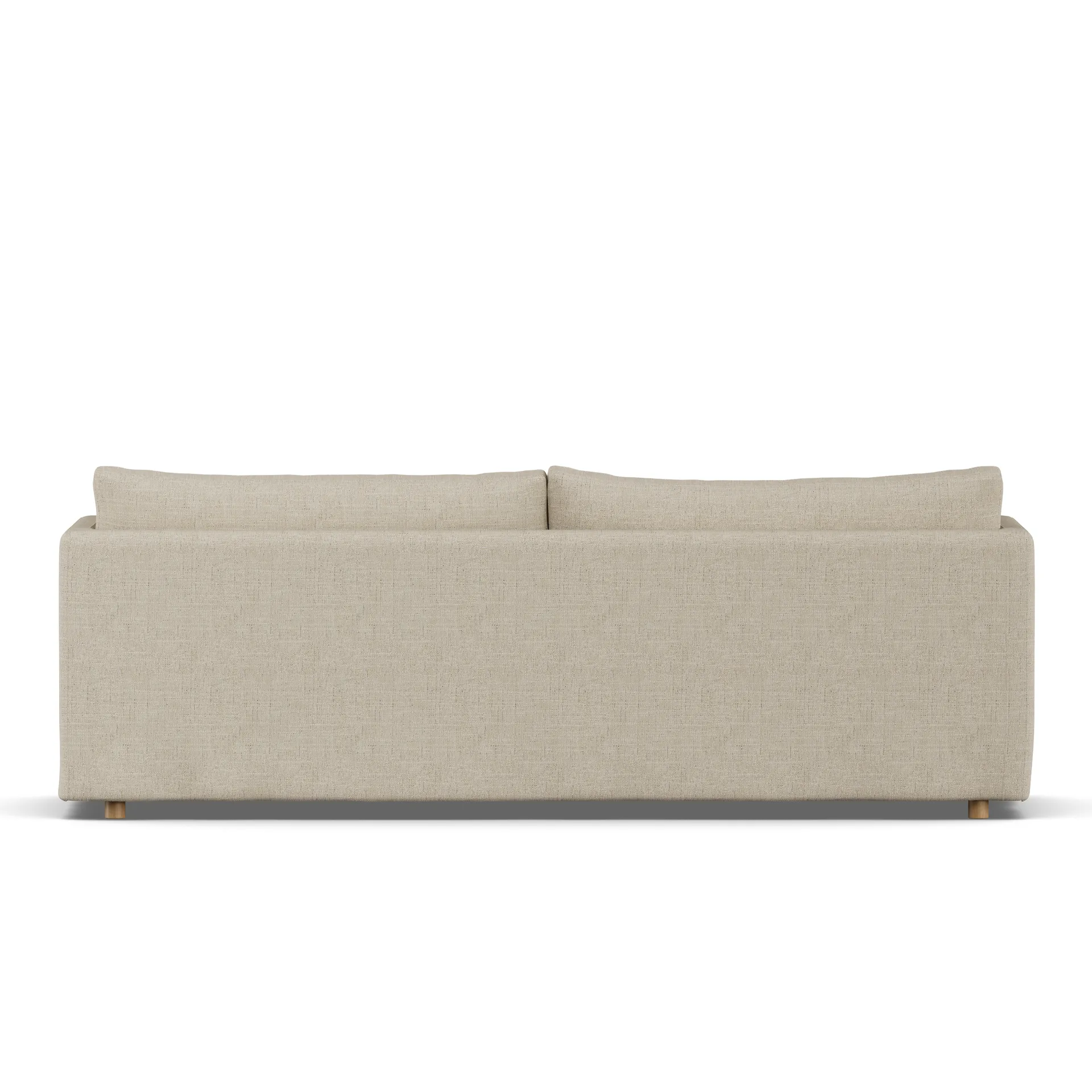 Linnevik sofa, Bern beige 0341-hvidolieret eg, 4-pers., med skørt 1898