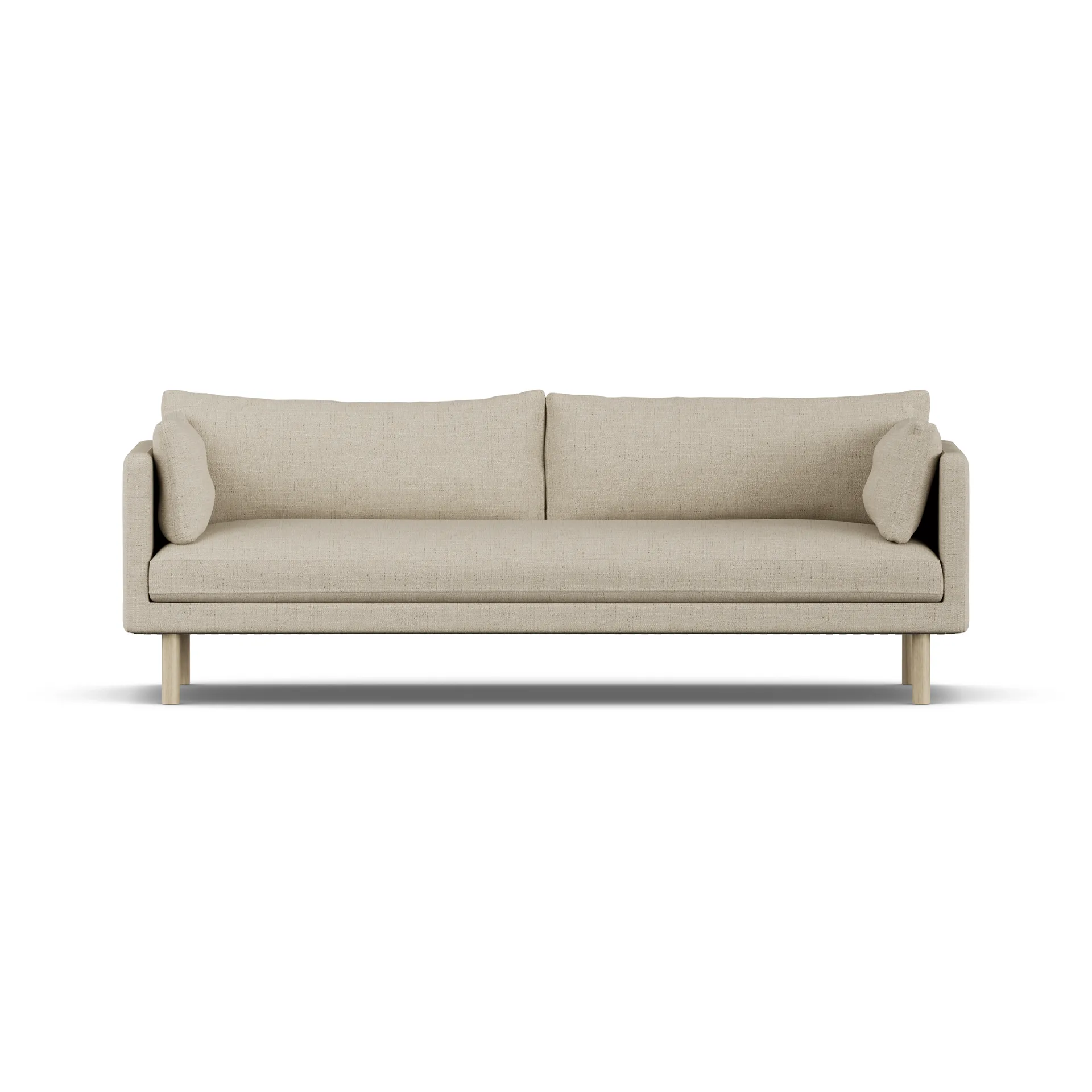 Linnevik sofa, Bern Beige 0341-hvidolieret eg, 4-pers., uden skørt 1898