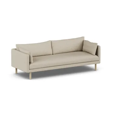 Linnevik sofa - Bern Beige 0341-hvidolieret eg, 4-pers., uden skørt - 1898
