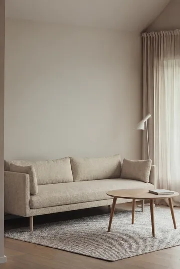 Linnevik sofa - Bern Beige 0341-hvidolieret eg, 4-pers., uden skørt - 1898