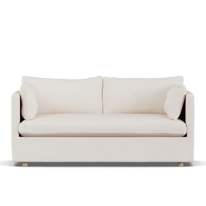 Linnevik sofa - Caleido Beige 9600-hvidolieret eg, 2-pers., med skørt - 1898