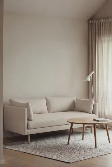 Linnevik sofa - Caleido Beige 9600-hvidolieret eg, 2-pers., uden skørt - 1898