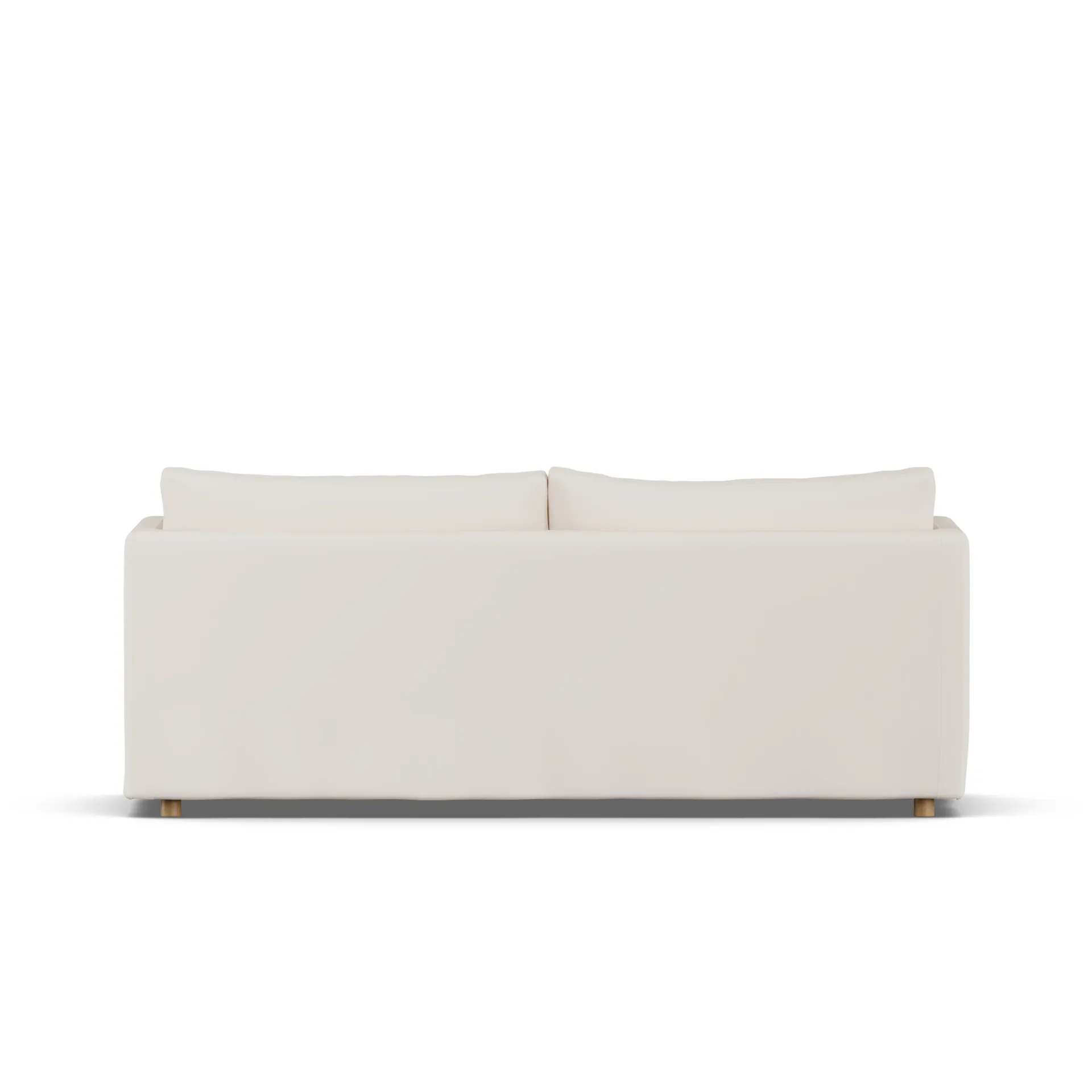 Linnevik sofa, Caleido beige 9600-hvidolieret eg, 3-pers., med skørt 1898
