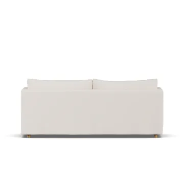 Linnevik sofa - Caleido beige 9600-hvidolieret eg, 3-pers., med skørt - 1898