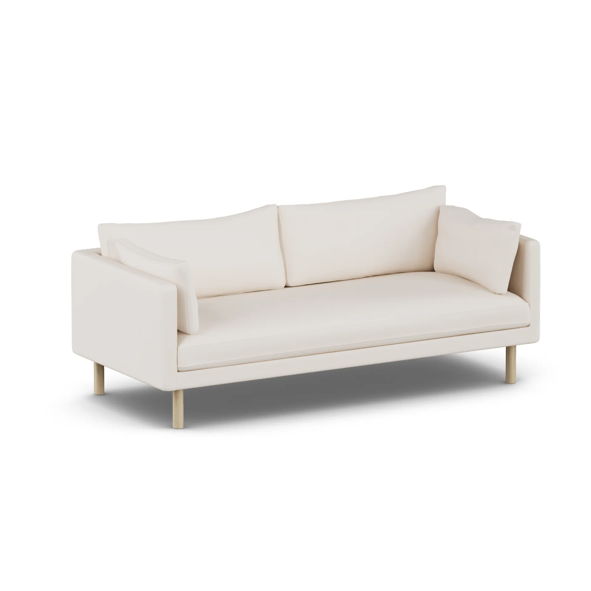 Linnevik sofa, Caleido Beige 9600-hvidolieret eg, 3-pers., uden skørt 1898