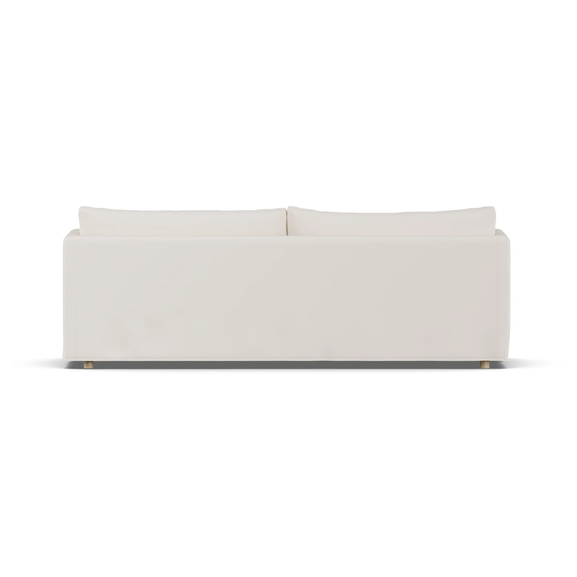Linnevik sofa, Caleido beige 9600-hvidolieret eg, 4-pers., med skørt 1898