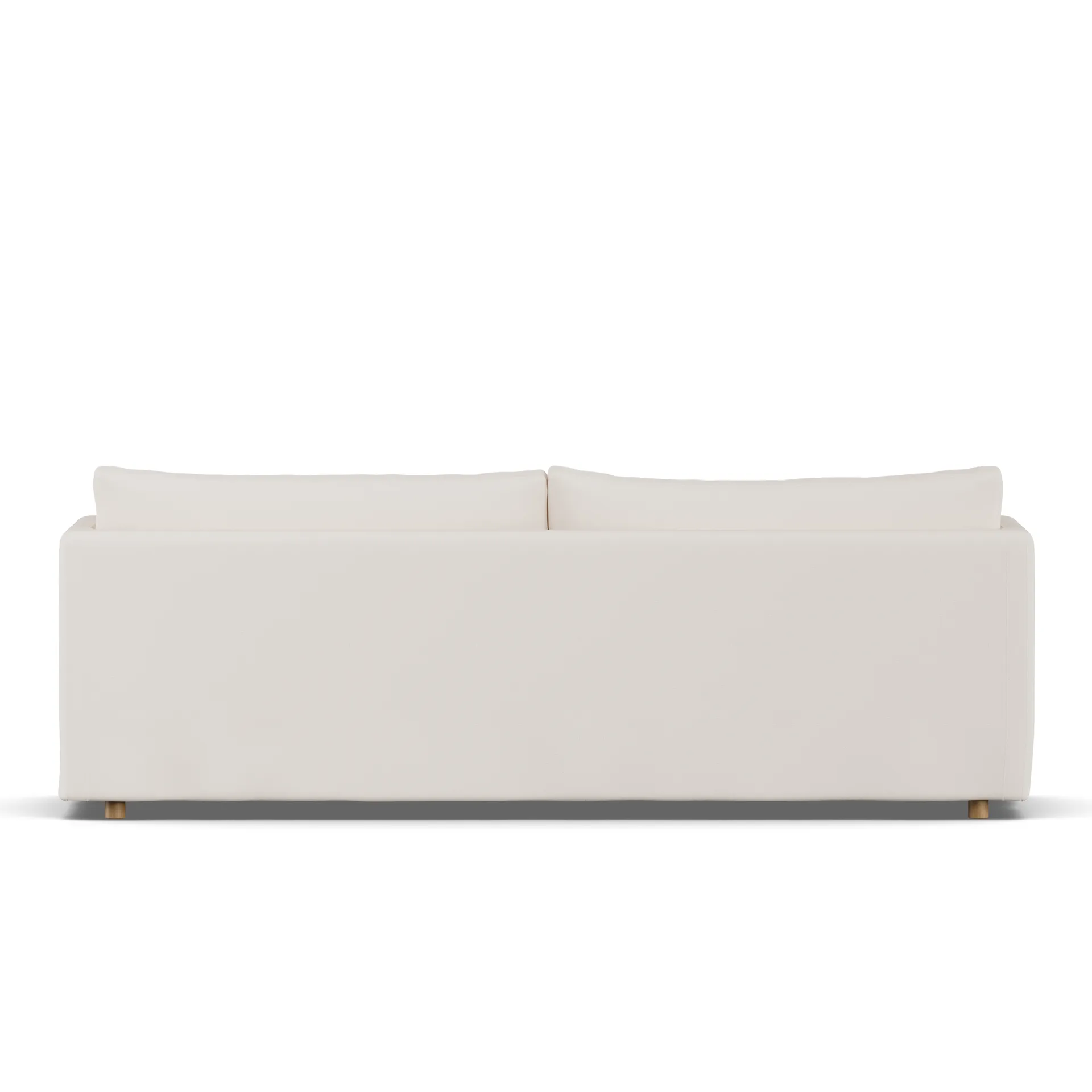 Linnevik sofa, Caleido beige 9600-hvidolieret eg, 4-pers., med skørt 1898