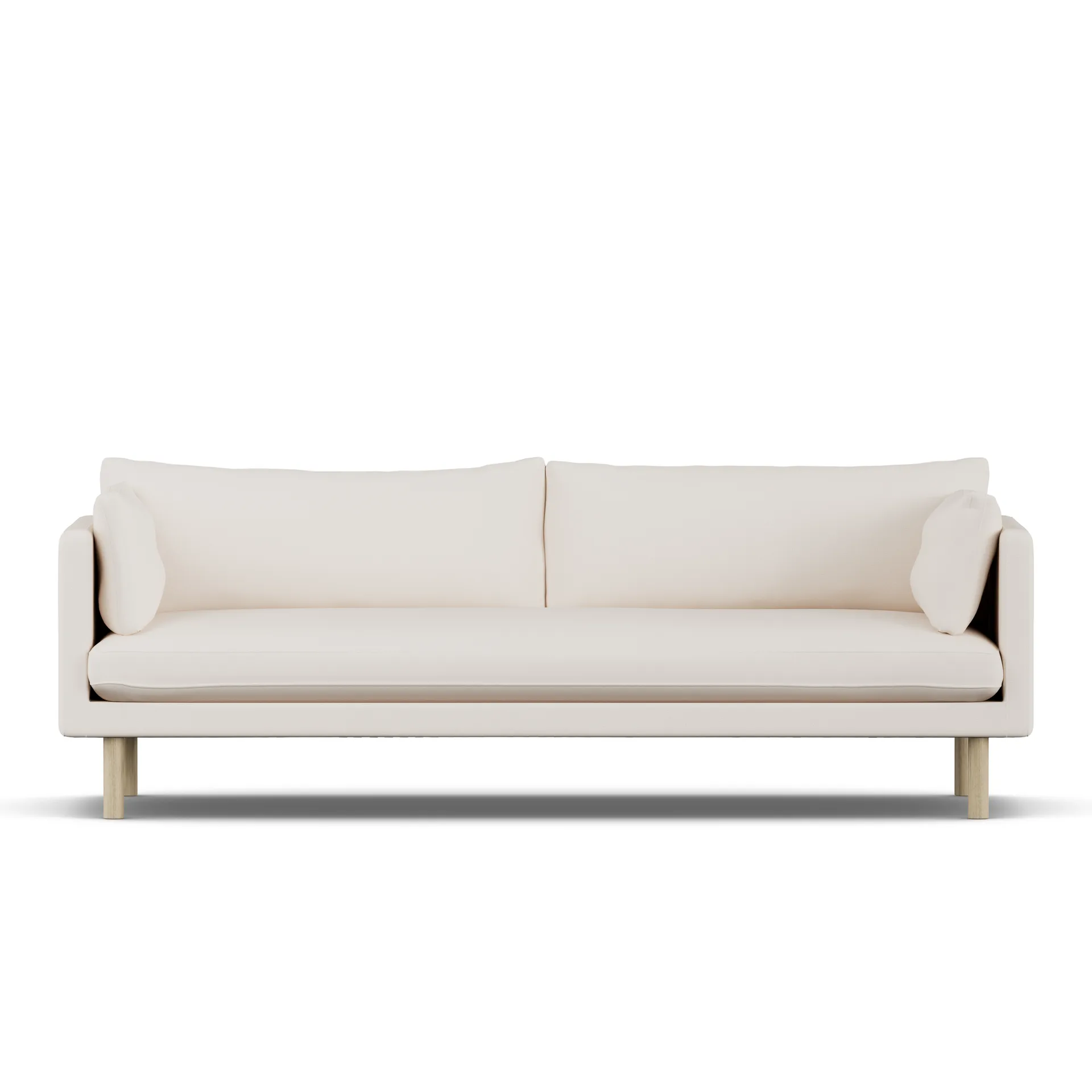 Linnevik sofa, Caleido Beige 9600-hvidolieret eg, 4-pers. 1898