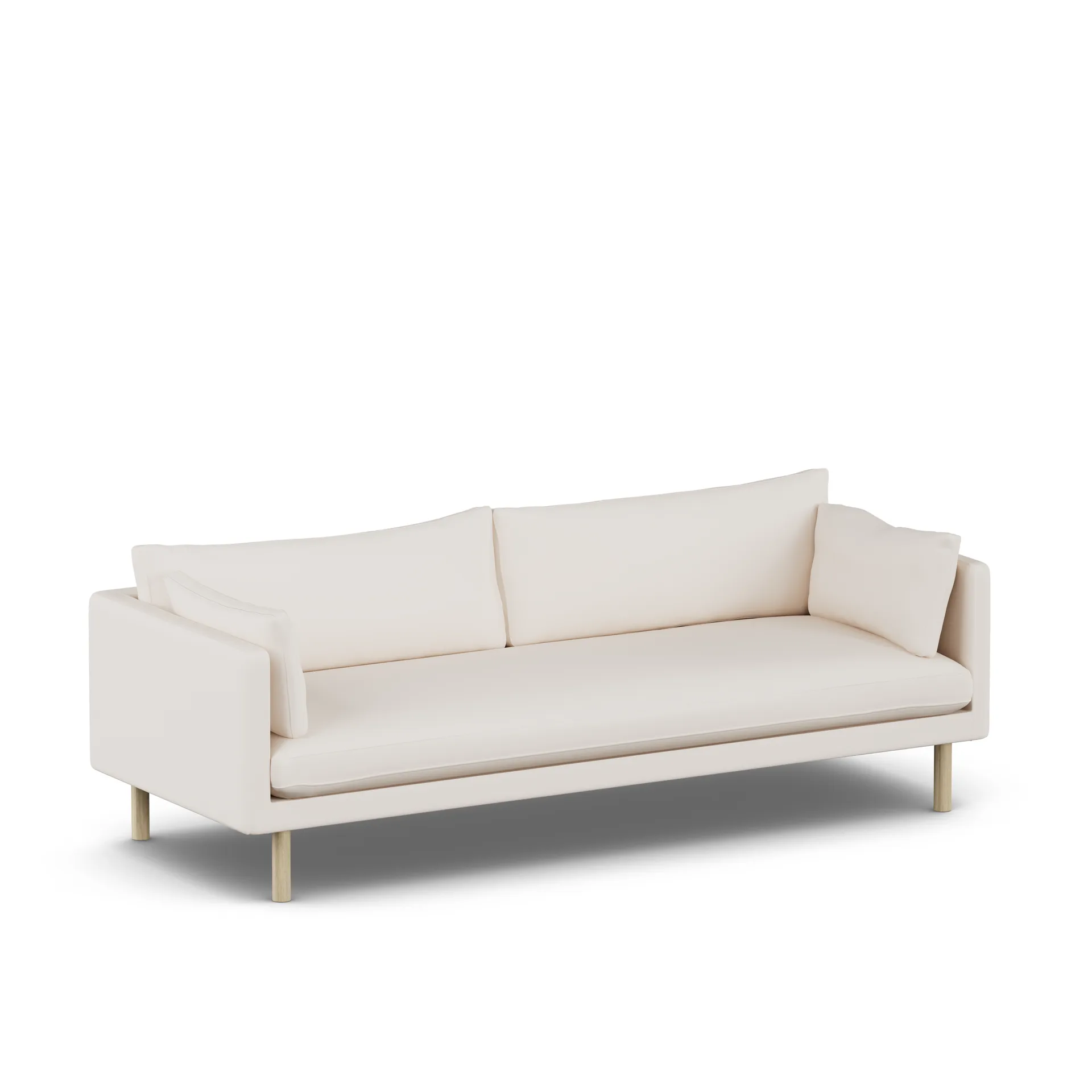 Linnevik sofa, Caleido Beige 9600-hvidolieret eg, 4-pers. 1898