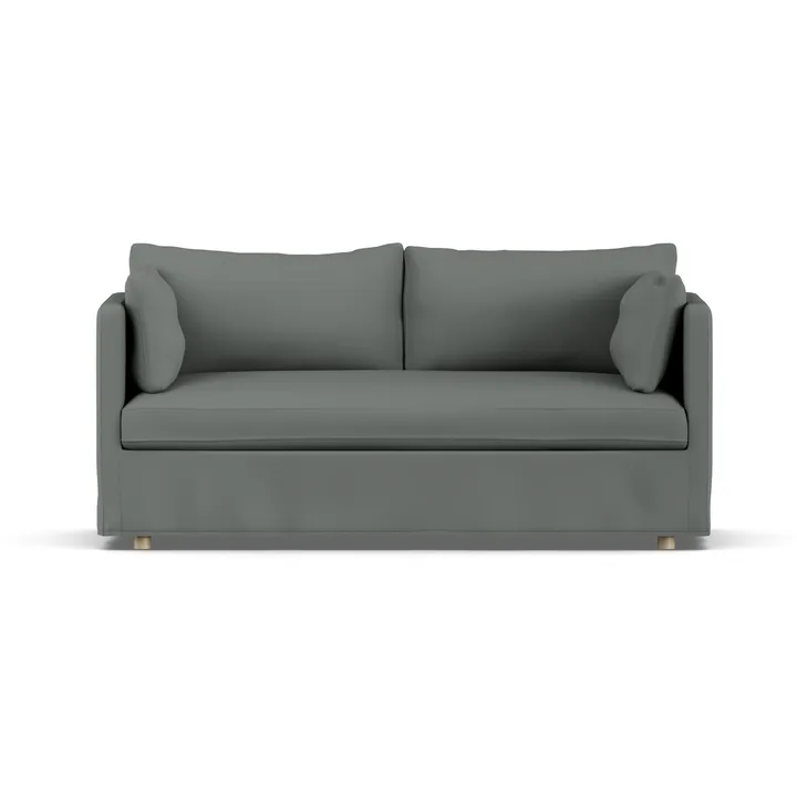 Linnevik sofa - Caleido Grey 1240-hvidolieret eg, 2-pers., med skørt - 1898