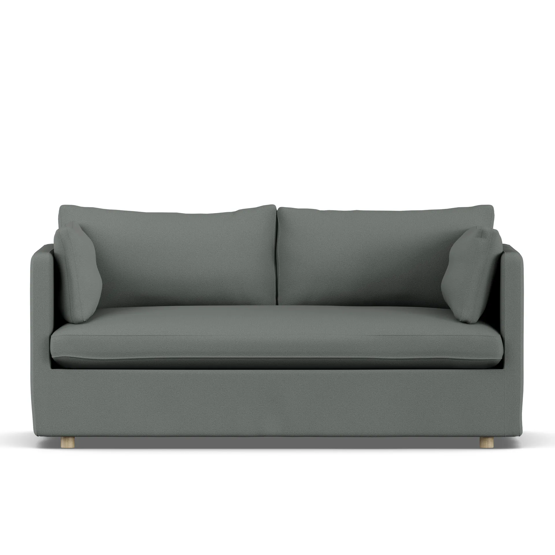 Linnevik sofa, Caleido Grey 1240-hvidolieret eg, 2-pers., med skørt 1898