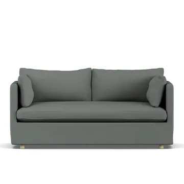 Linnevik sofa - Caleido Grey 1240-hvidolieret eg, 2-pers., med skørt - 1898