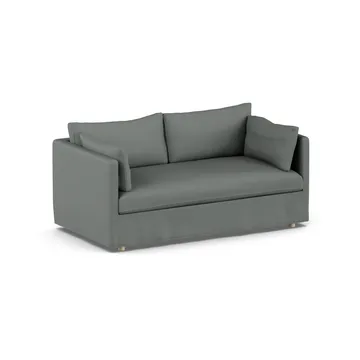 Linnevik sofa - Caleido Grey 1240-hvidolieret eg, 2-pers., med skørt - 1898
