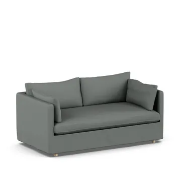 Linnevik sofa - Caleido Grey 1240-hvidolieret eg, 2-pers., med skørt - 1898