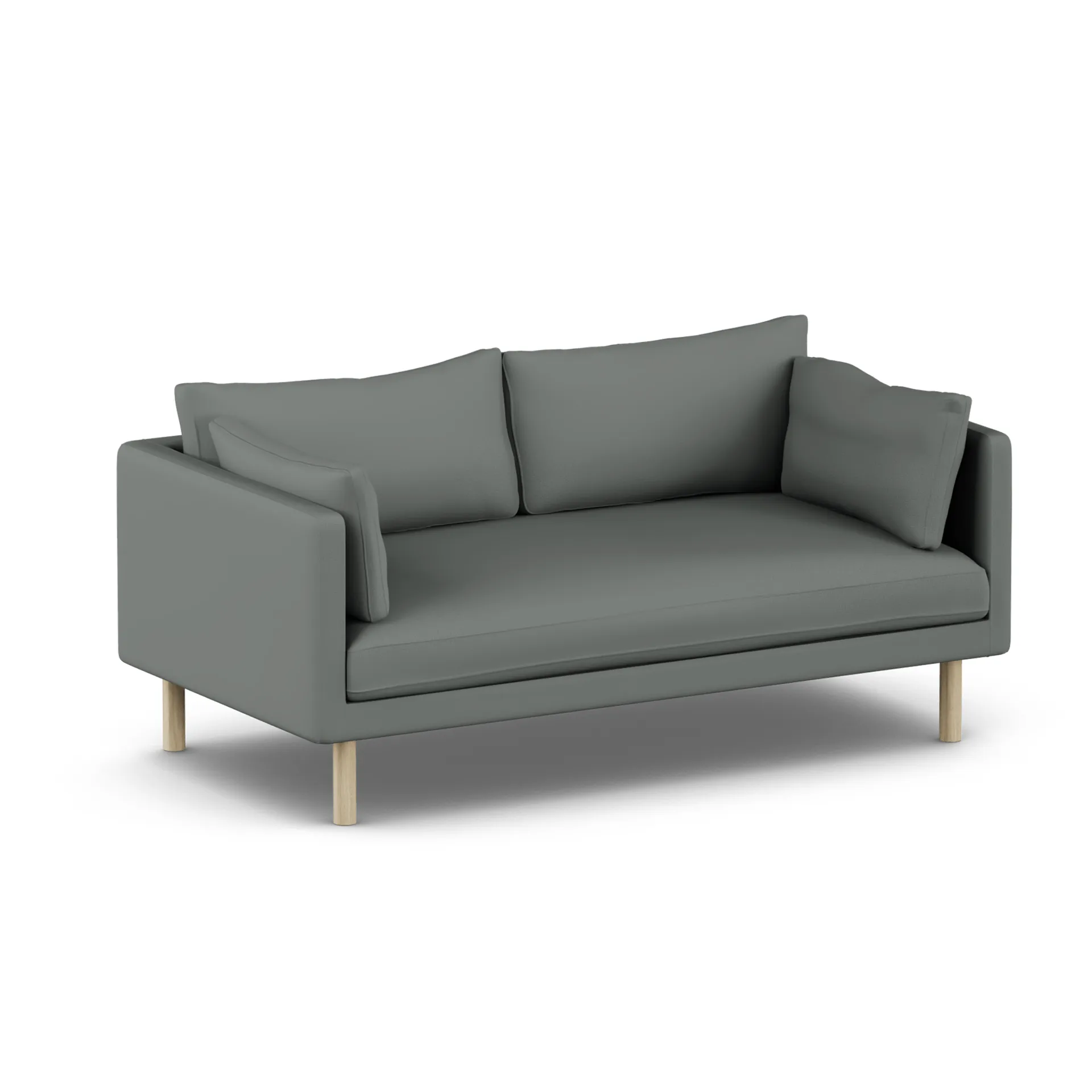 Linnevik sofa, Caleido Grey 1240-hvidolieret eg, 2-pers., uden skørt 1898
