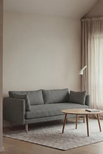 Linnevik sofa - Caleido Grey 1240-hvidolieret eg, 2-pers., uden skørt - 1898