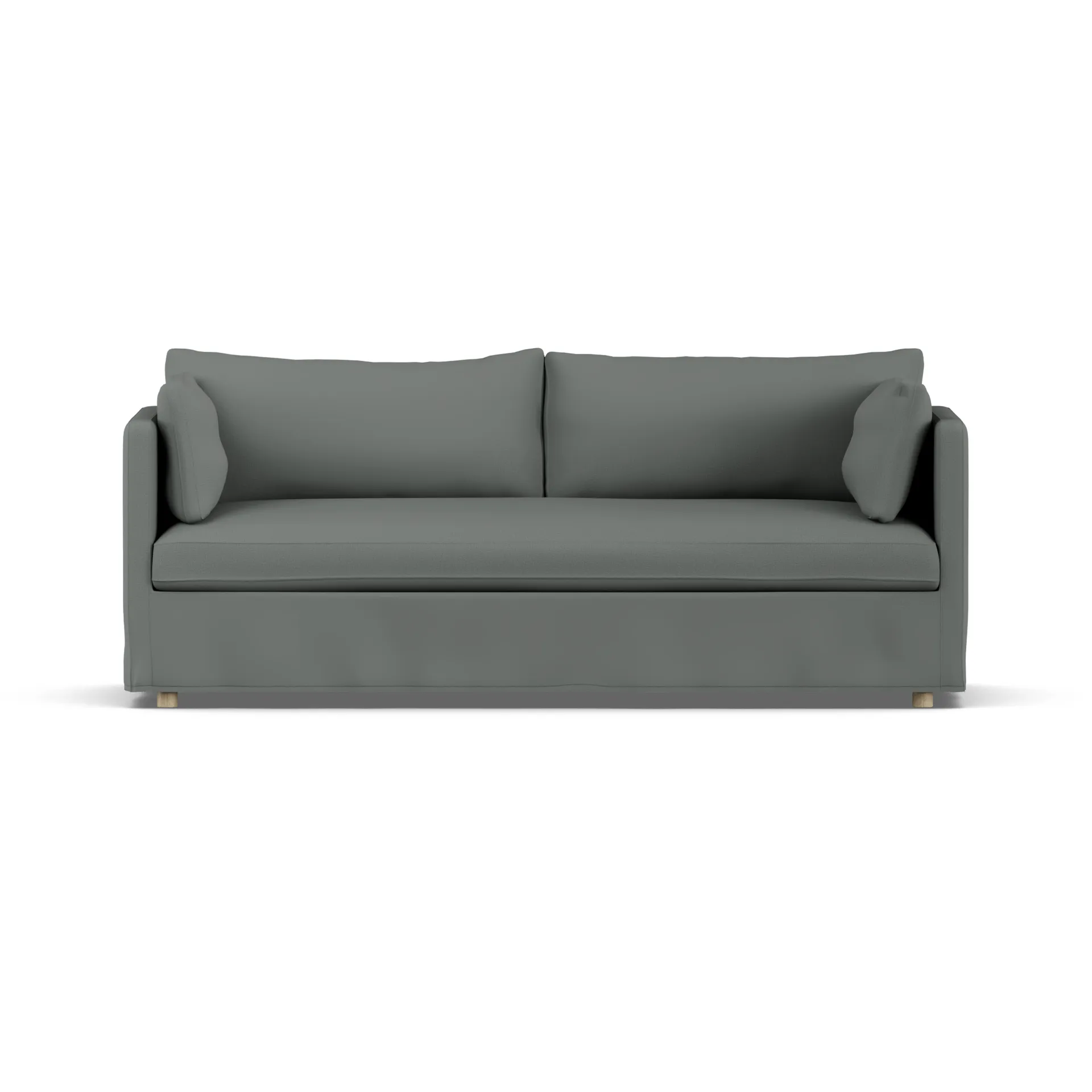 Linnevik sofa, Caleido Grey 1240-hvidolieret eg, 3-pers., med skørt 1898